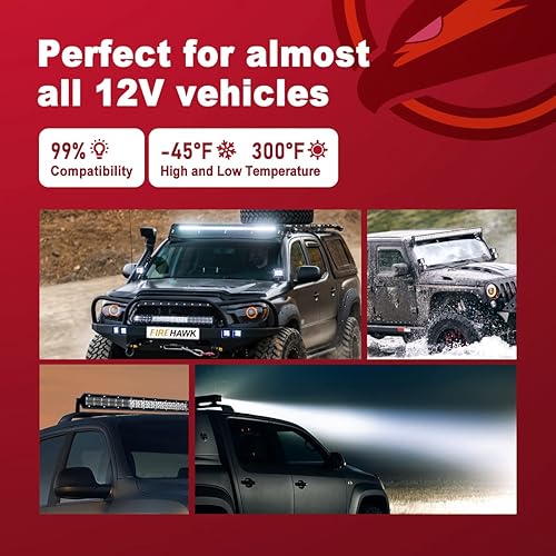 Miniatura 6 de Firehawk Barra de luz LED de 42 pulgadas, 90,000 lm, chips japoneses L-A-B 2025, haz combinado de inundación puntual, conducción todoterreno niebla