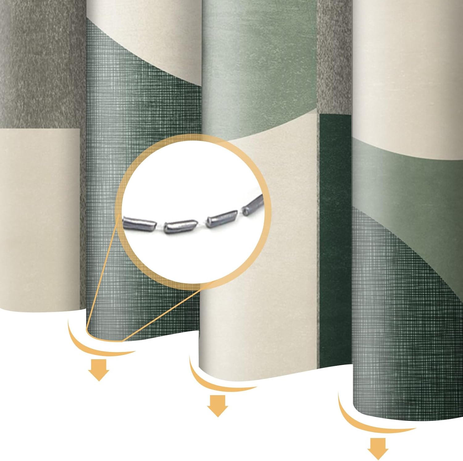 Green Shower Curtain Abstract Modern Geometry Circles Contemporary Style Sage Green Fabric Shower Curtains Decor Modern Bath Curtain Bathroom Accessories 72x72 Inches - Image 5