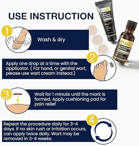 Miniatura 5 de MEOLY Juego removedor de verrugas plantares Removedor de verrugas plantares de ácido salicílico de máxima potencia, 12 almohadillas acolchadas