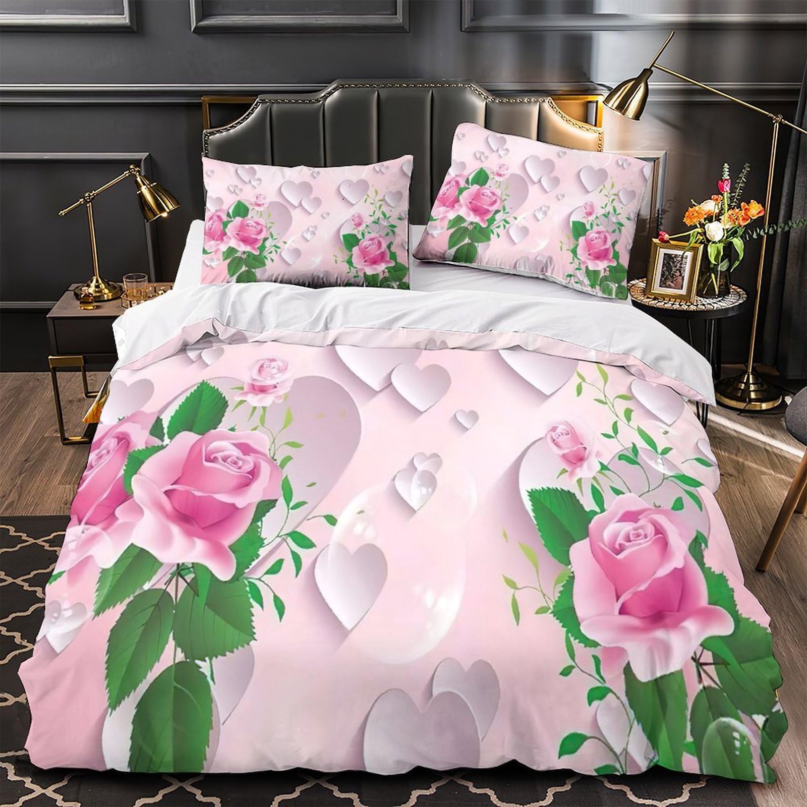 Parure de lit hypoallergénique en microfibre douce avec fermeture éclair 135x200