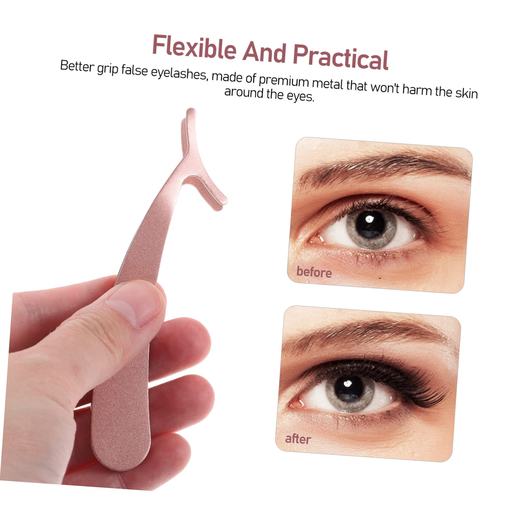 minkissy 4 Set Di Pinzette Per Ciglia Di Con Applicatore in Metallo Kit Di Strumenti Per Ciglia Finte E Pinzette Per Ciglia 4 Pezzi*4