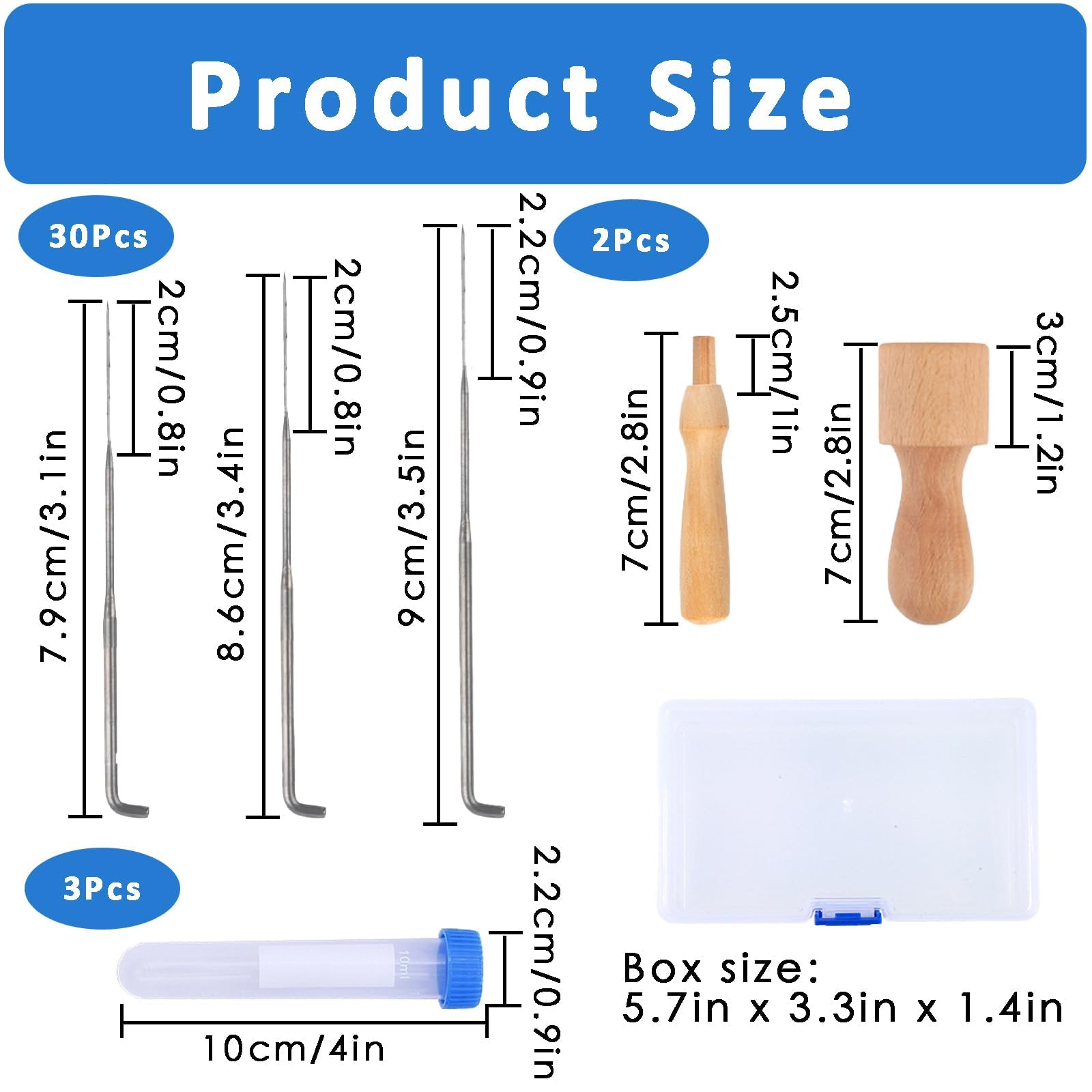 YSBCNK Complete Needle Felting Kit with 30Pcs Professional Felting Needles (3 Sizes) All-in-One Starter Tool Set for Adults & Kids Crafting DIY Wool Art Projects - Image 2