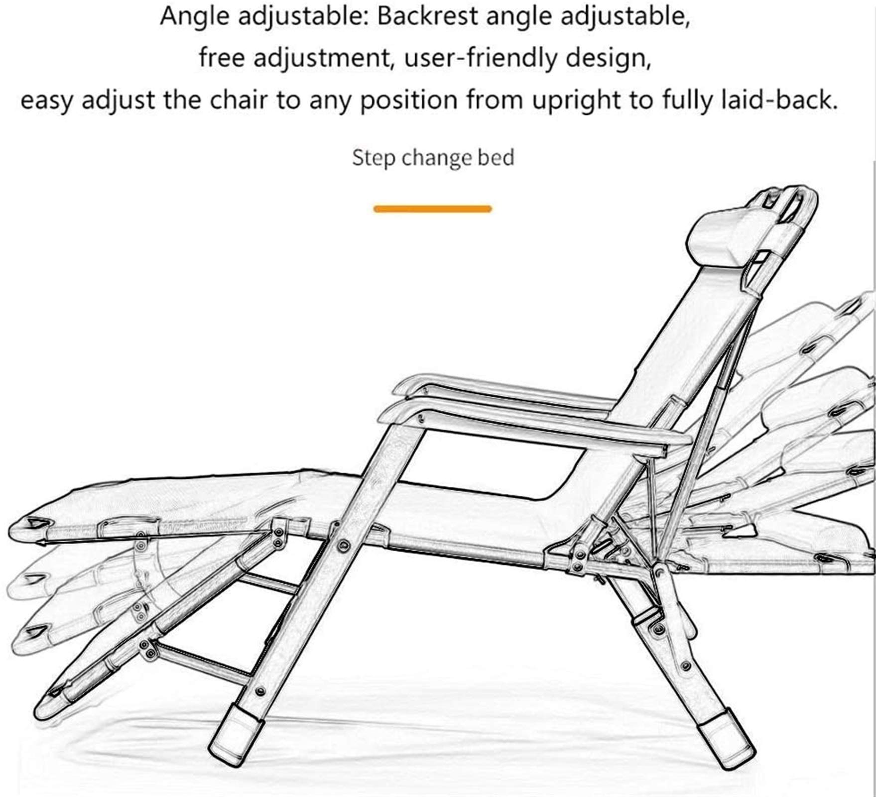 sdneNest Silla reclinable ligera de jardín para el hogar y la cocina, tumbona plegable con cojines, silla de gravedad cero, silla plegable para playa
