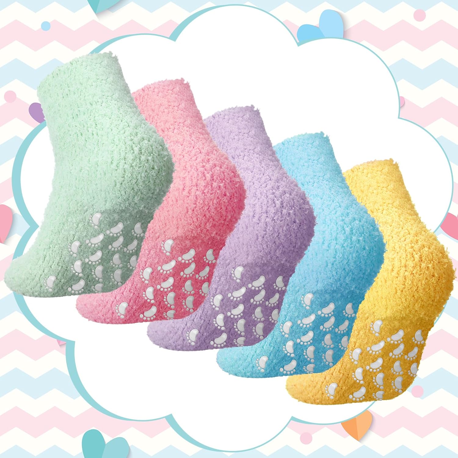 Liitrsh 30 Pack Women Fuzzy Sock Bulk with Grip Winter Warm Fluffy Plush Non Slip Sleep Indoor Slipper Sock