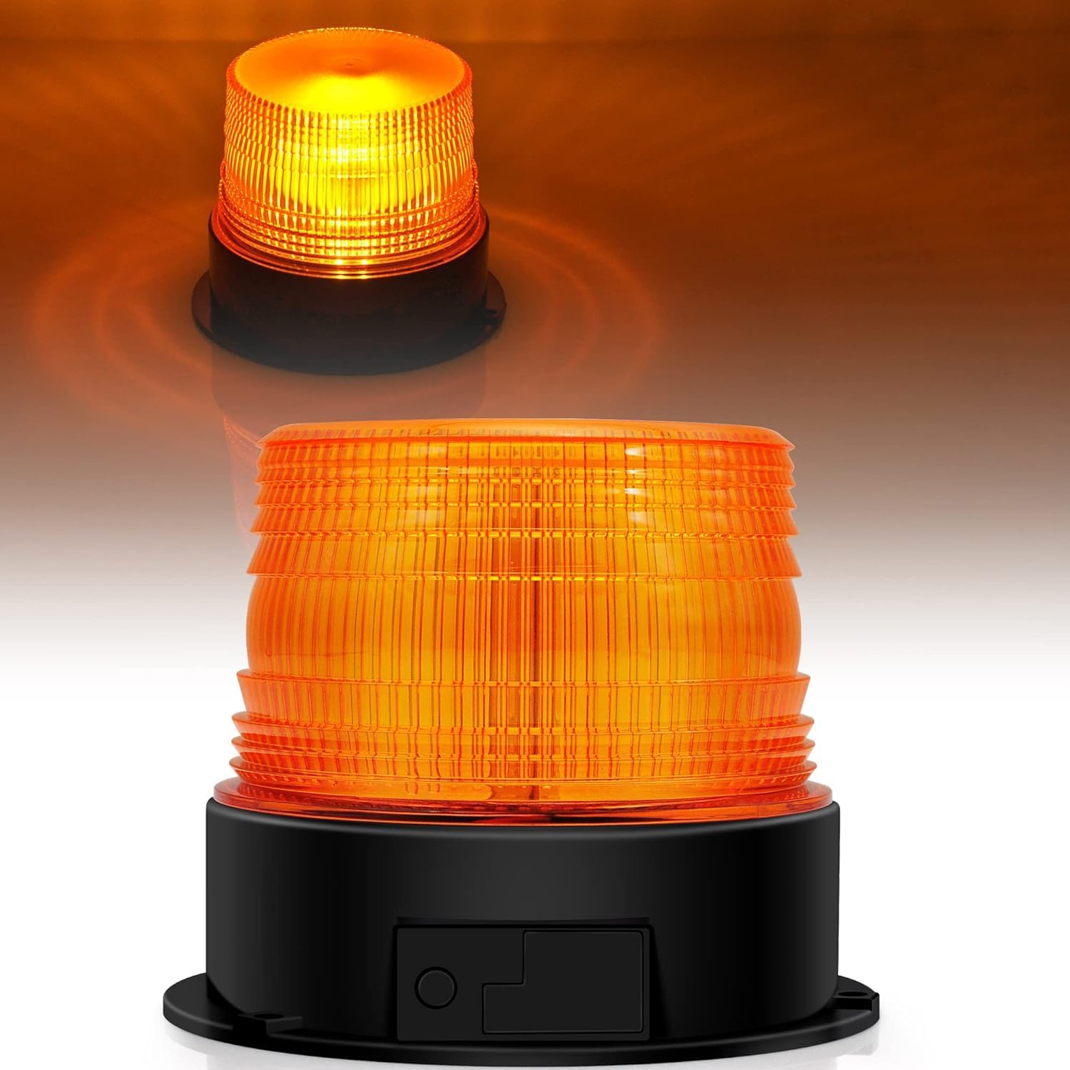 Dinfu Wireless Strobe Light,Amber LED Beacon Light,Emergency Flashing Warning Safety Lights for Construction Vehicles Snowplow Tow Work Trucks Postal Mail Cars,Rechargeable and Magnetic