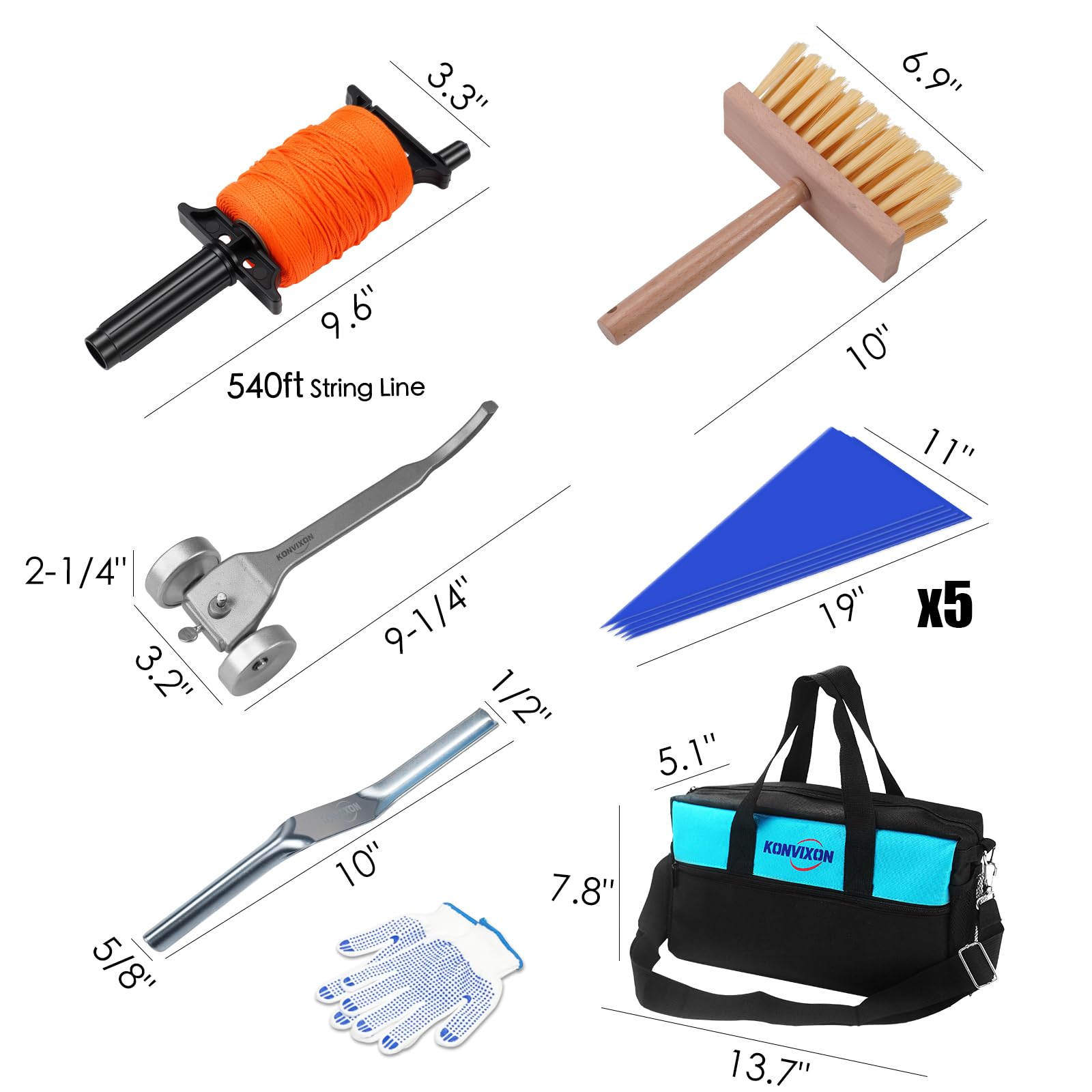 17PCS Masonry Hand Tools Set for Concrete & Bricklaying — Amazon image 3