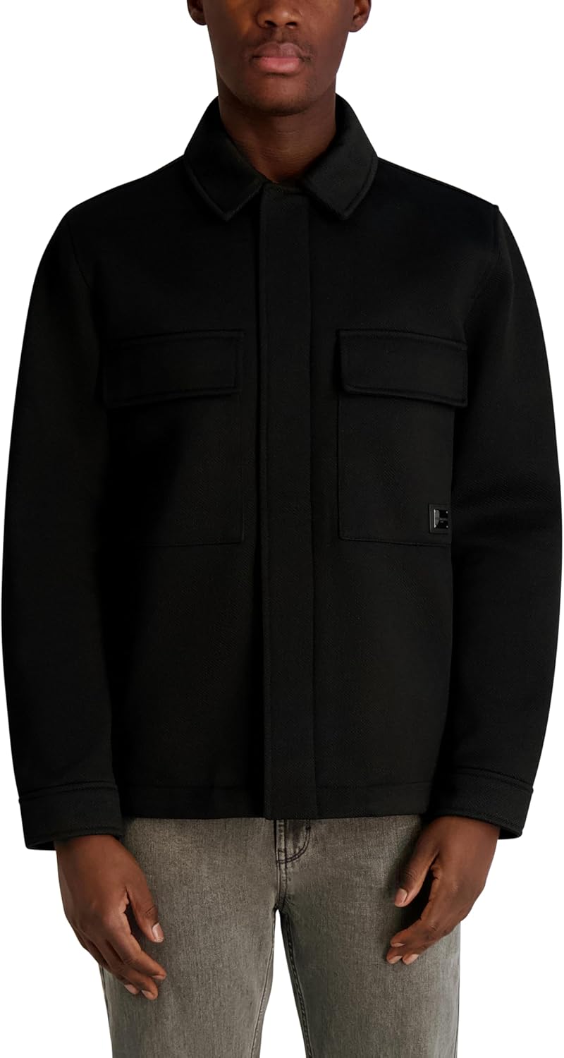 KARL LAGERFELD mens Casual Shirt Jacket With Chest Pockets