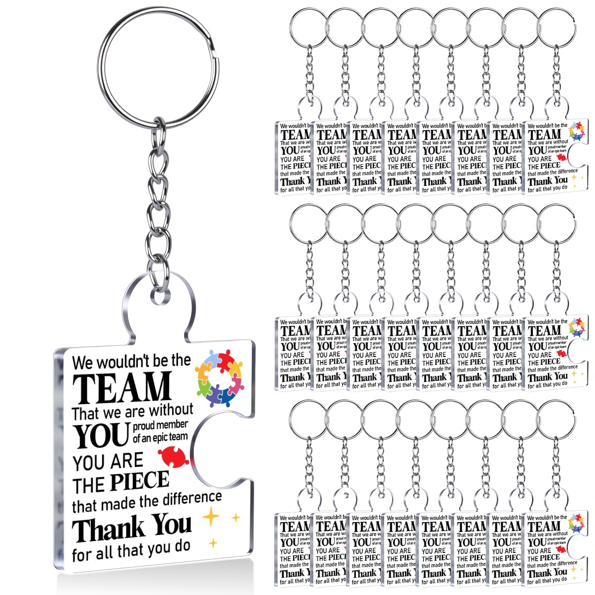 Team Appreciation Gifts Bulk Thank You Keychains for Coworkers