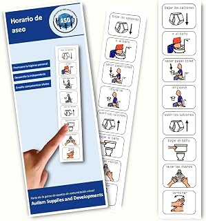 Potty Training Visual Schedule – Premium Durable Plastic – Teach Kids to Use Toilet – Special Education Classroom – Routine Chart for Autism (Spanish)