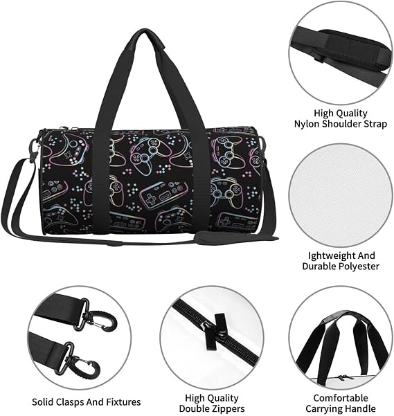 Dynamic Game Handle 3 for Duffle Bag, Waterproof Large Duffle Bag, Weekender Bag, Gym Bag, Sports Bag, Overnight Bag