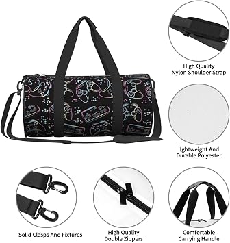Dynamic Game Handle 3 for Duffle Bag, Waterproof Large Duffle Bag, Weekender Bag, Gym Bag, Sports Bag, Overnight Bag