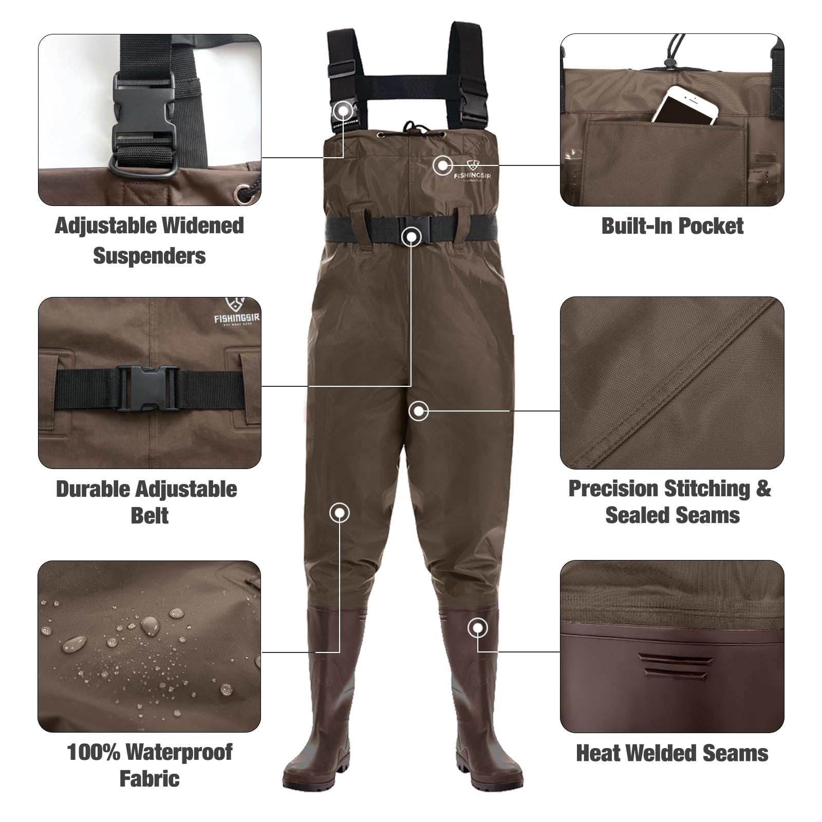 FISHINGSIR Unisex-Erwachsene Fishing Waders Watstiefel zum Angeln