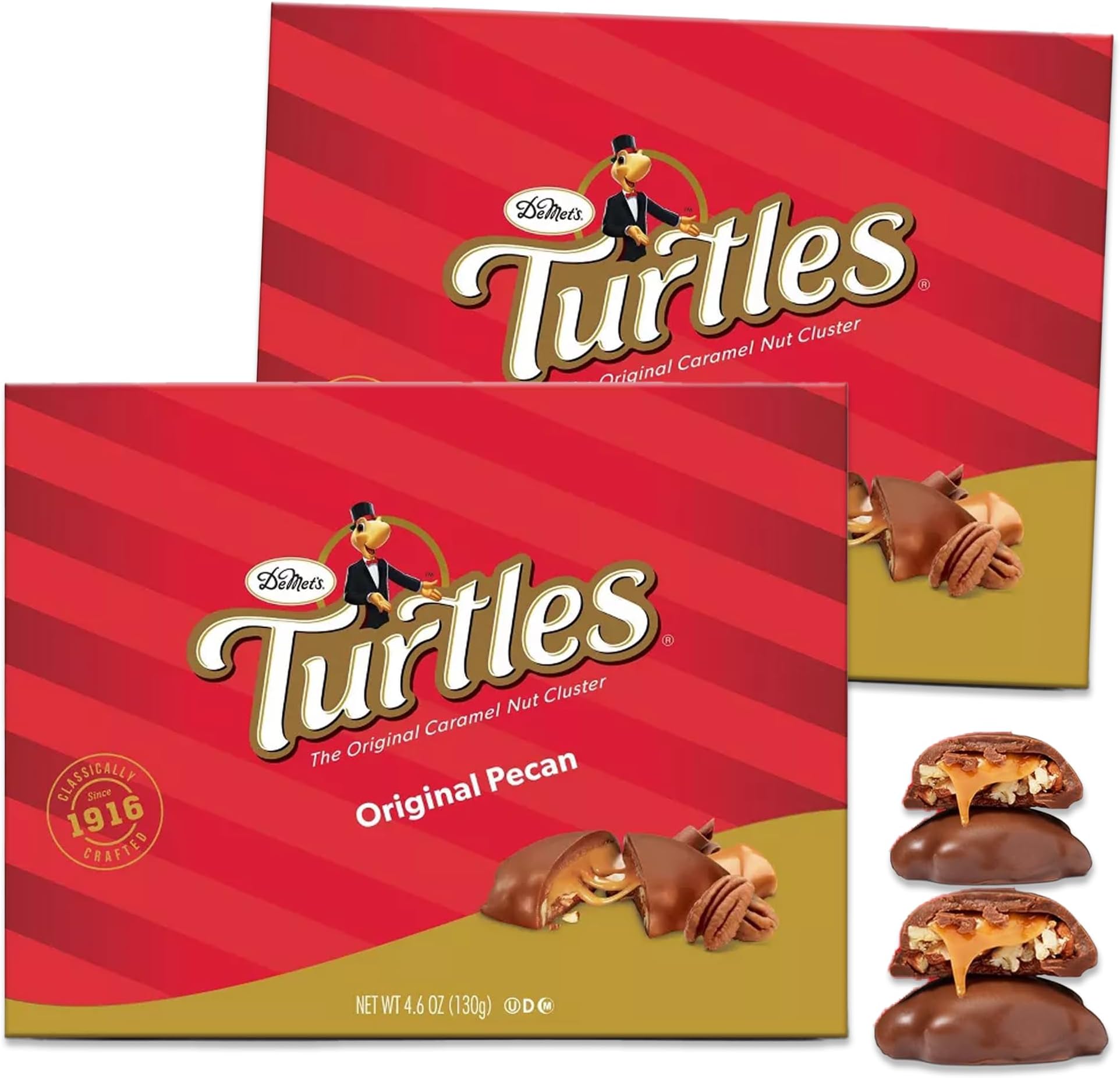 Demet's Turtles Gift Box 4.6oz Pack of 2