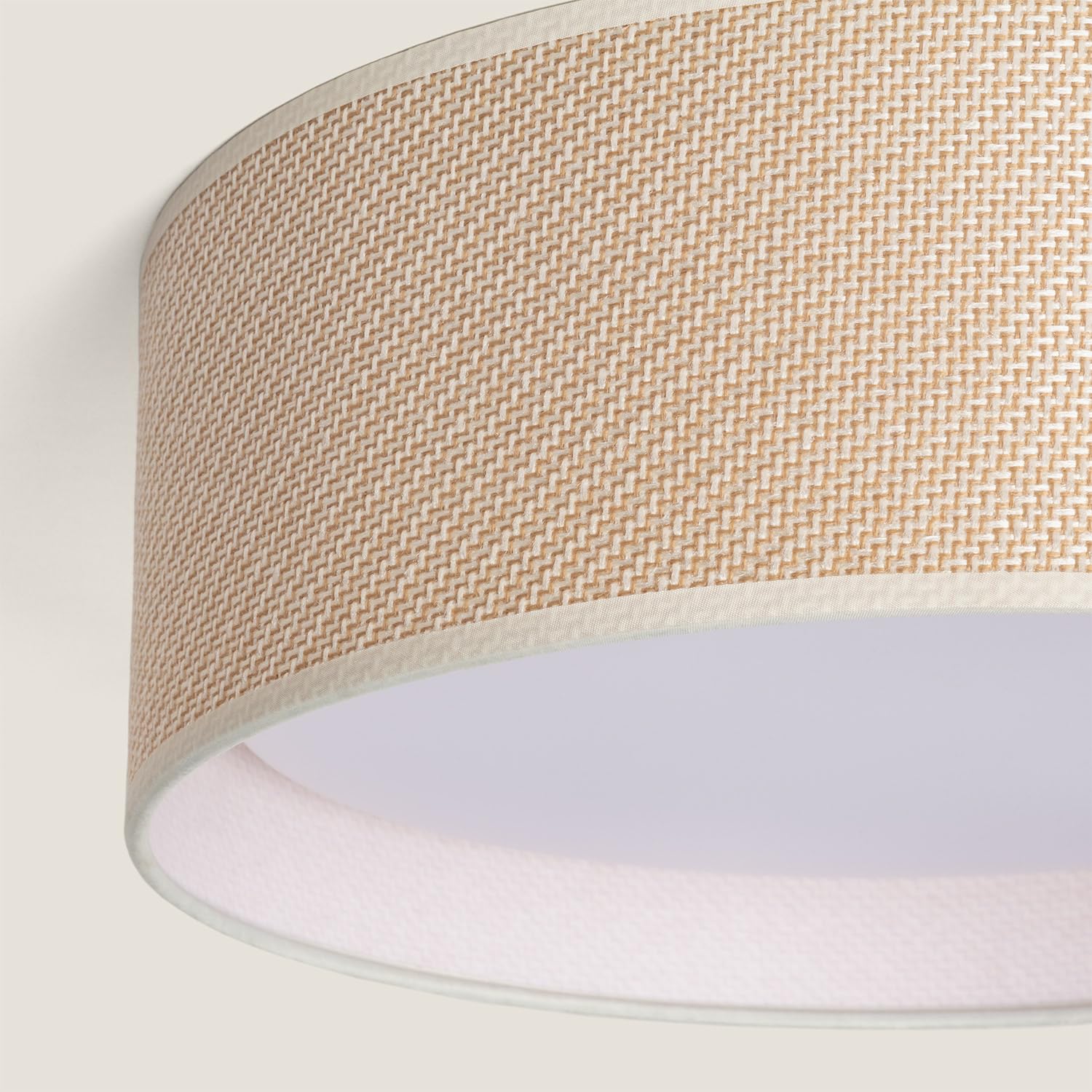LEDKIA Plafón Circular Ratán Ø360 Rufus Natural | Ideal para Cocina, Comedor, Habitación