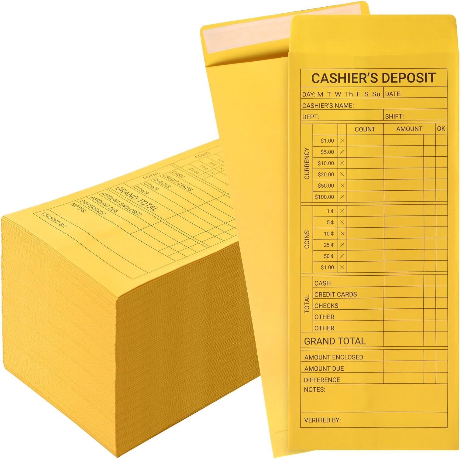 1000 Cashier Depot MT230 Cashier's Report Envelope, 4 1/2