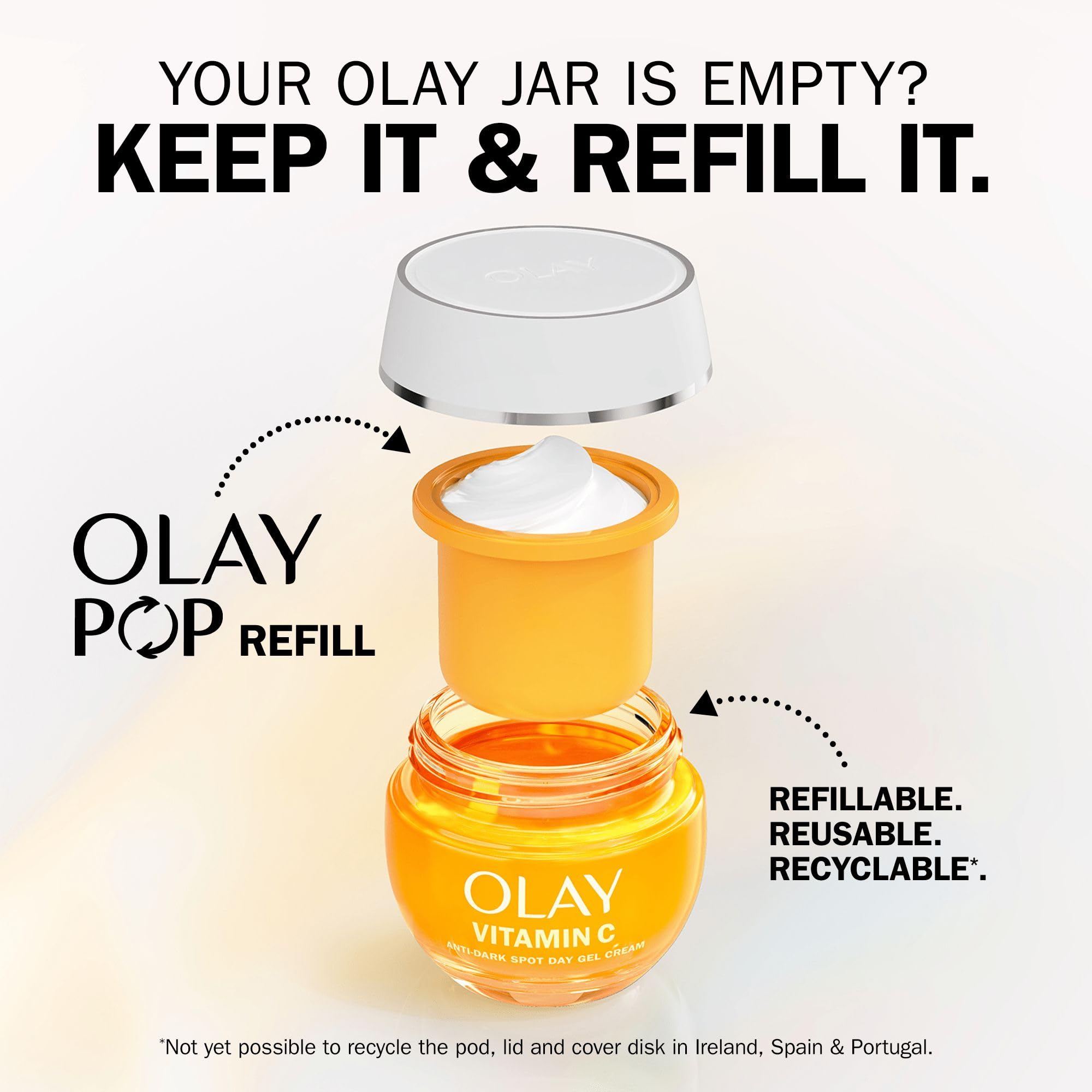 Olay Vitamin C Face Moisturiser Day Cream SPF 30 REFILL, Skincare with Niacinamide 99% Purity, Antioxidant Vitamin E. Brightening Skin Care: Anti-Dark Spot Action, Evens, Hydrates. Non-greasy, 50ml - Image 2
