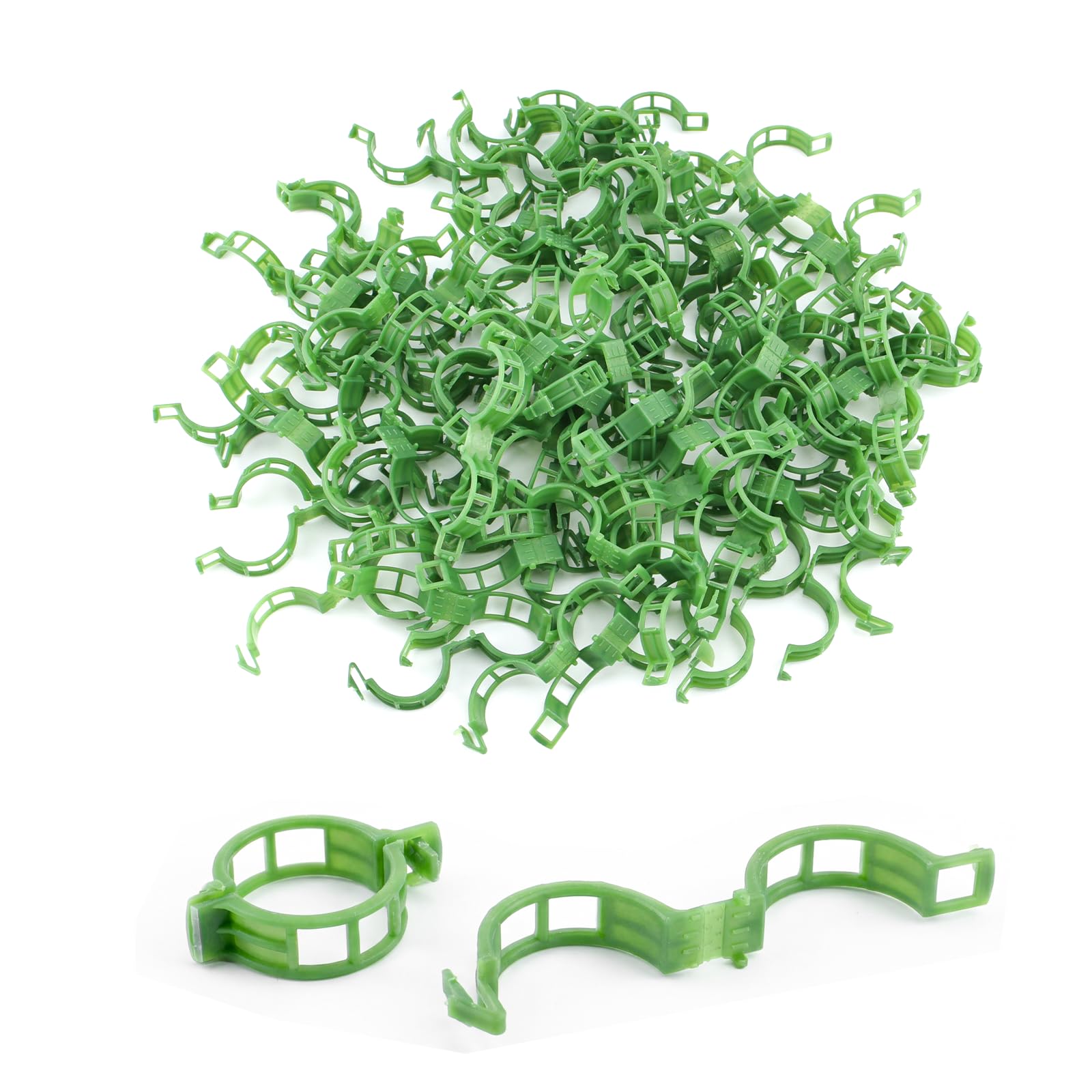 100 Pcs Plastic Plant Clips for Climbing Plants, Garden Plant Support Clipsset, Reusable Garden Clips for Tomato Plants Flower Vegetable Vines Orchid Support Trellis Clipsset, for Upright Growth