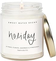 Vista 11 de Sweet Water Decor Vela perfumada de Navidad con aroma a canela, árboles, naranja y clavo - Vela de invierno perfumada - Velas de Navidad