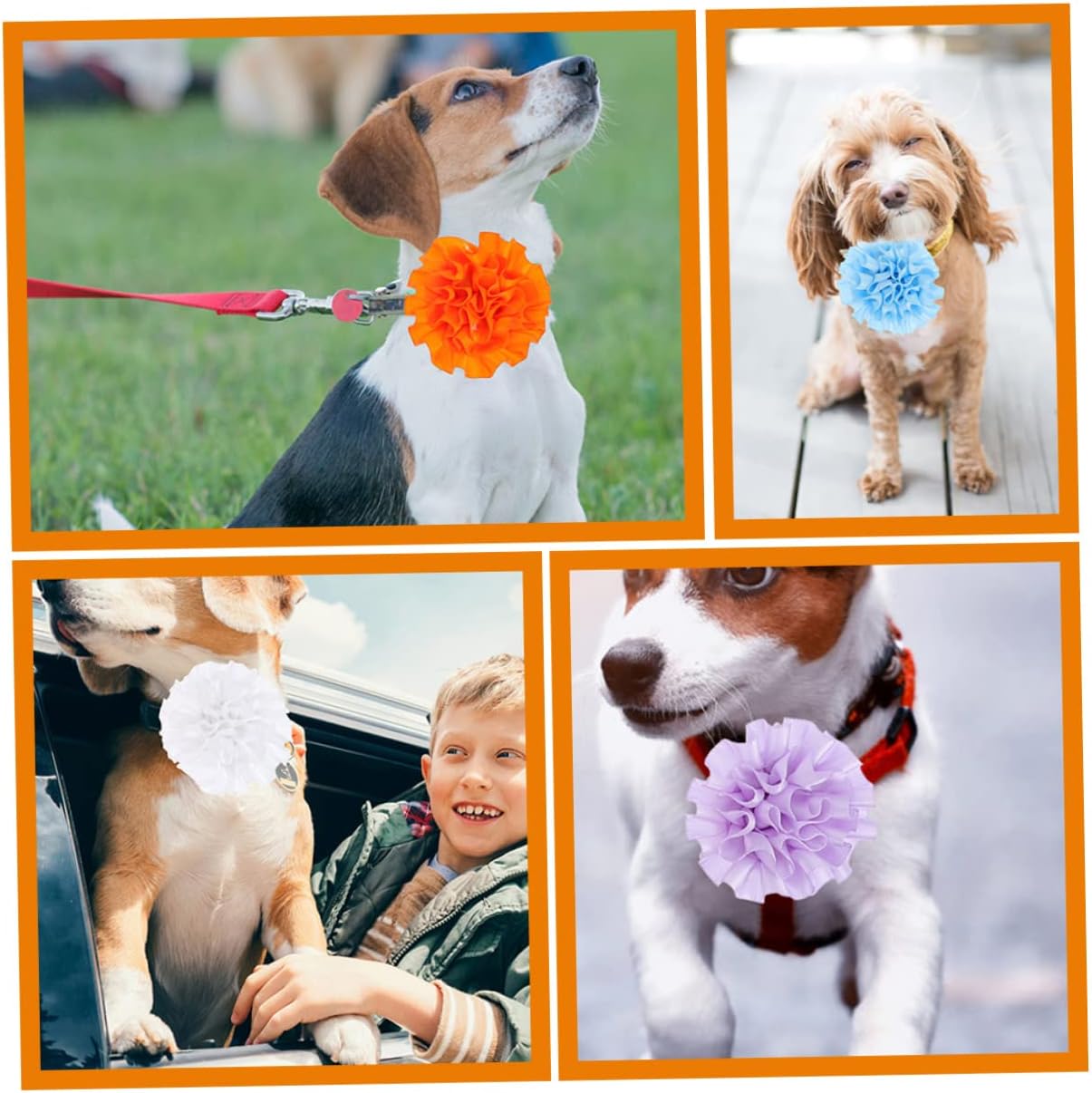 BESTonZON 20pcs Dog Collar Flowers Pet Headwear Small Dog Collar Decor for Puppies Accessories