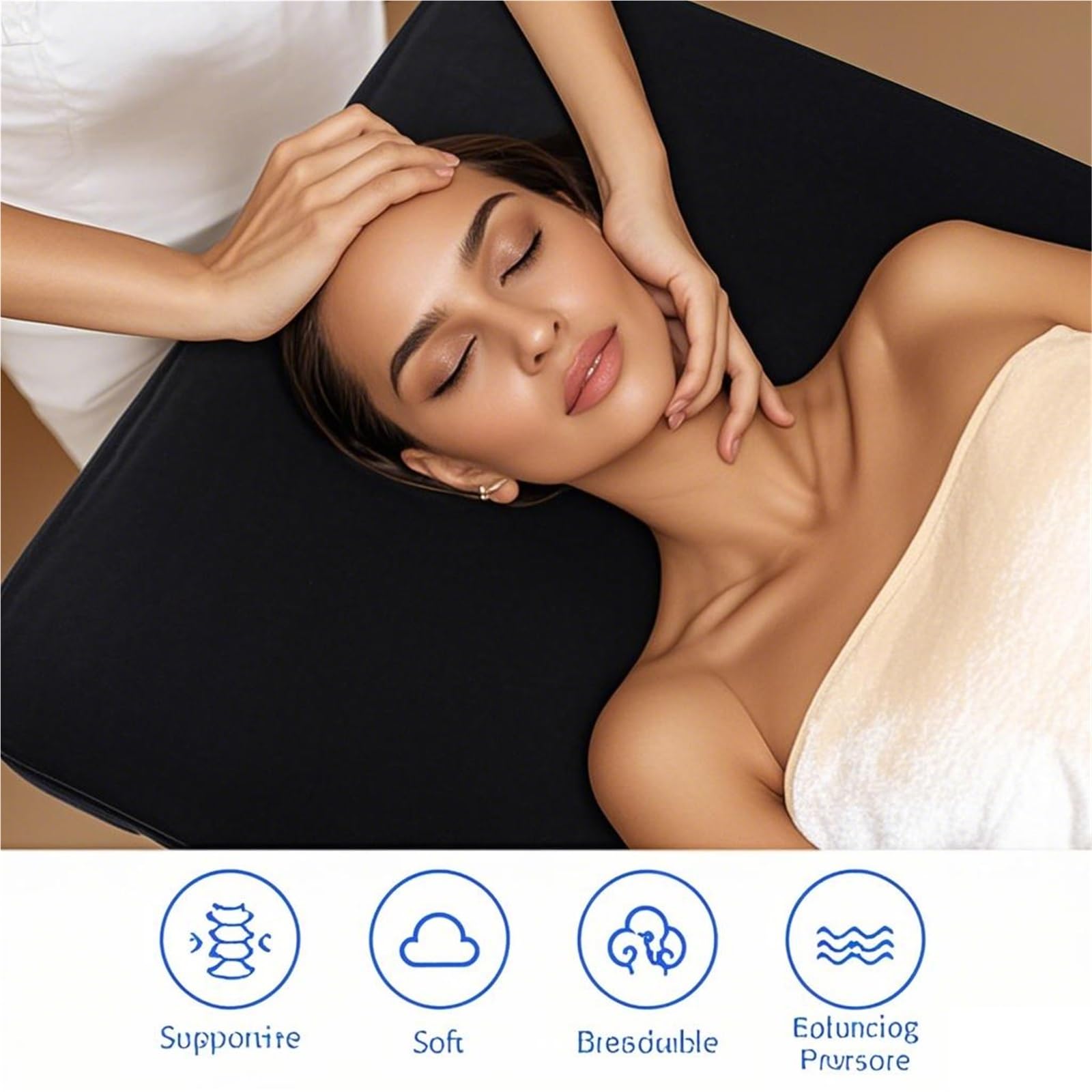 Matelas Incurvé Extension de Cils - Mousse à Mémoire de Forme Ergonomique - Salon de Beauté, Confort Maximal