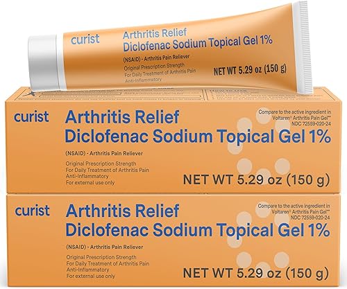 Curist Gel tópico de diclofenaco sódico 1 por ciento 5.29 oz Alivio del dolor articular para dolor de manos, pies, dolor de rodilla, codo o tobillo