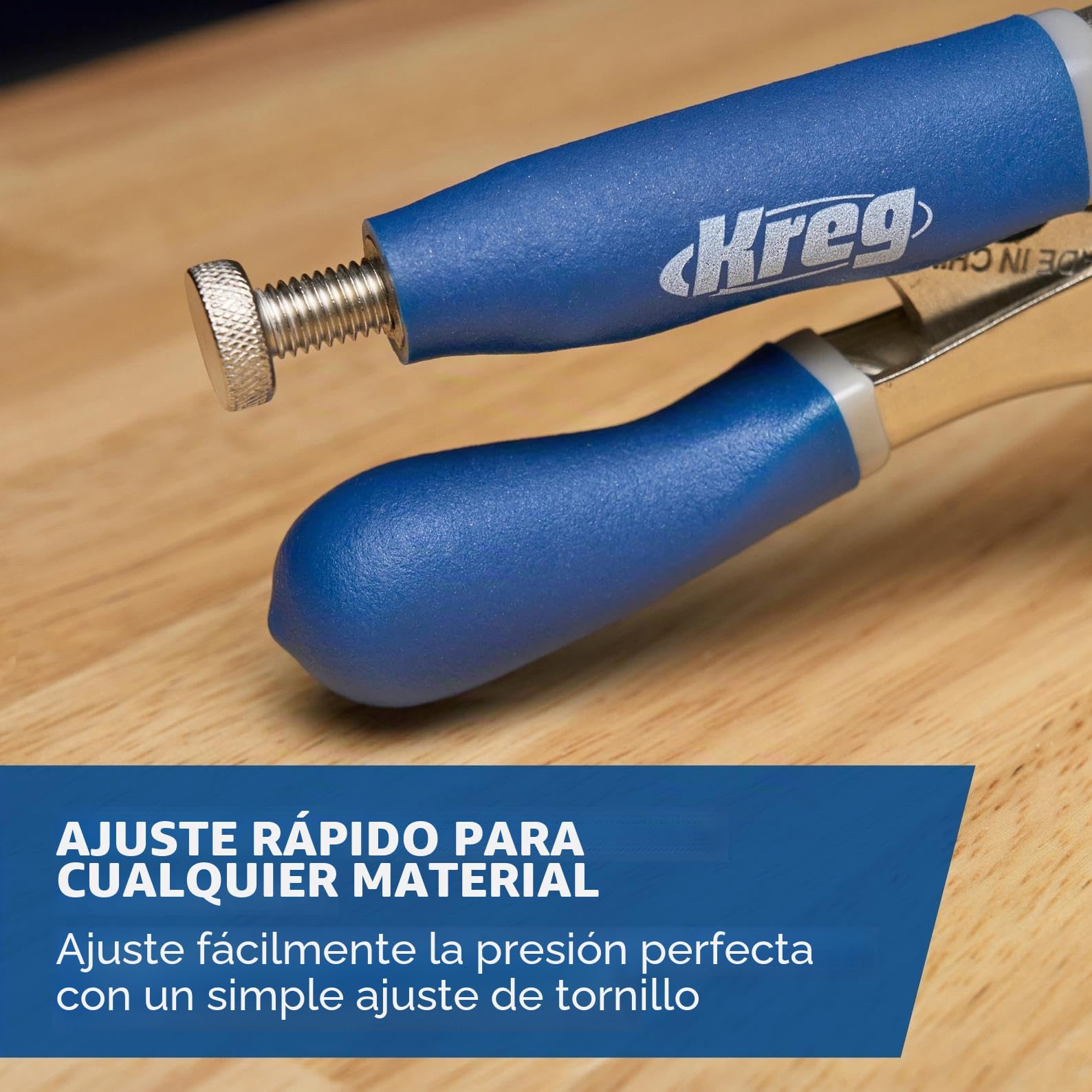 Mordaza de sujeción rápida Kreg Classic 76 mm - compatible con la plantilla para agujeros de bolsillo serie 300, gran fuerza de sujeción, perfecta para bricolaje y artesanos
