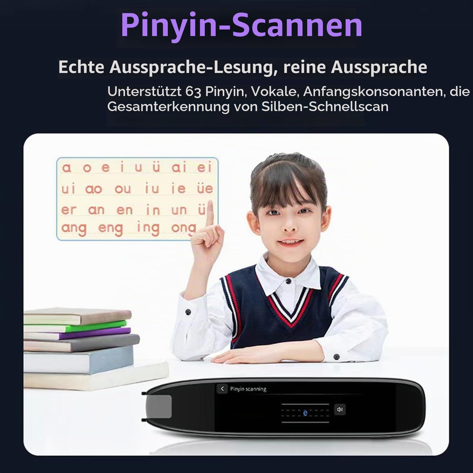 Übersetzerstift, 142 Sprachen Smart Voice Pen Scanner, LCD Touchscreen Text zu Sprache Gerät für Legasthenie, Digitaler Textmarker Stiftleser, Prüfungslesestift für Studenten