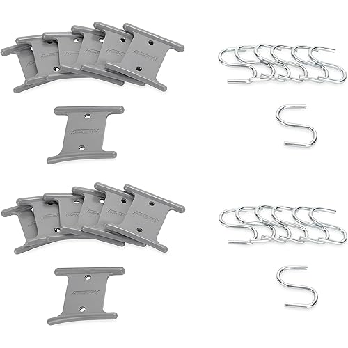 Camco Camper/RV Party Light Holders - Supports Up to 15lbs & Fits Most Awning Bar Channels - Great for Hanging String Lights, Patio Lights, LED Lights for Bedrooms, and More - Gray, 14-Pk (42692)