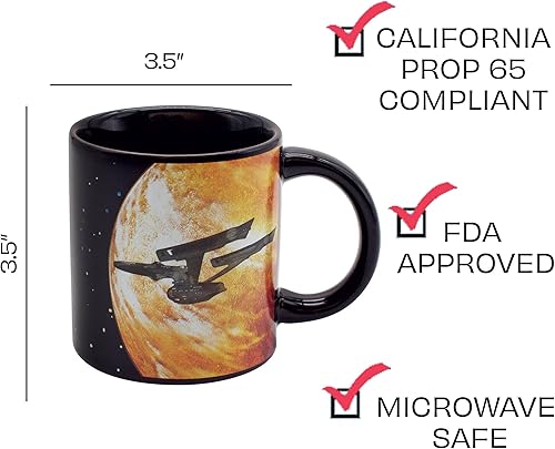 Miniatura 2 de Star Trek - Taza de Warp de nave estelar que cambia el calor, añade café y el USS Enterprise entra en velocidad de deformación