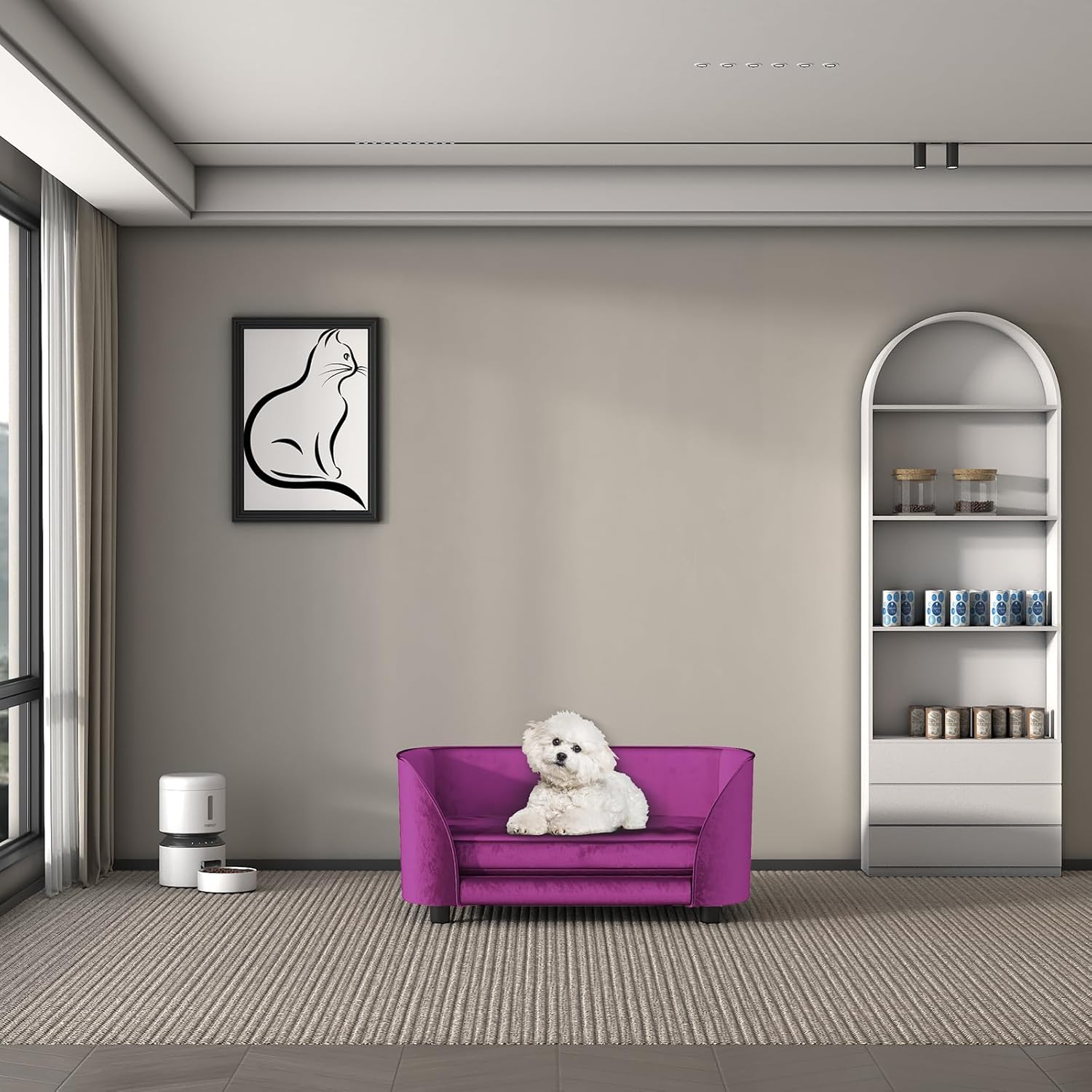 review Dog Sofas and Chairs for Small Pet/Cat Sofa Chair with Velvet Fabric/Pet Sofa Bed with Comfortable Washable Cushion/Dog Bed for for Small Dog Rest Using (Purple)