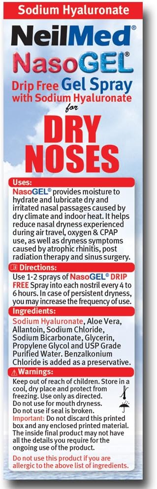 NeilMed Nasogel Drip Free Gel Spray, 1 Fluid Ounce (Pack of 2) : Health & Household