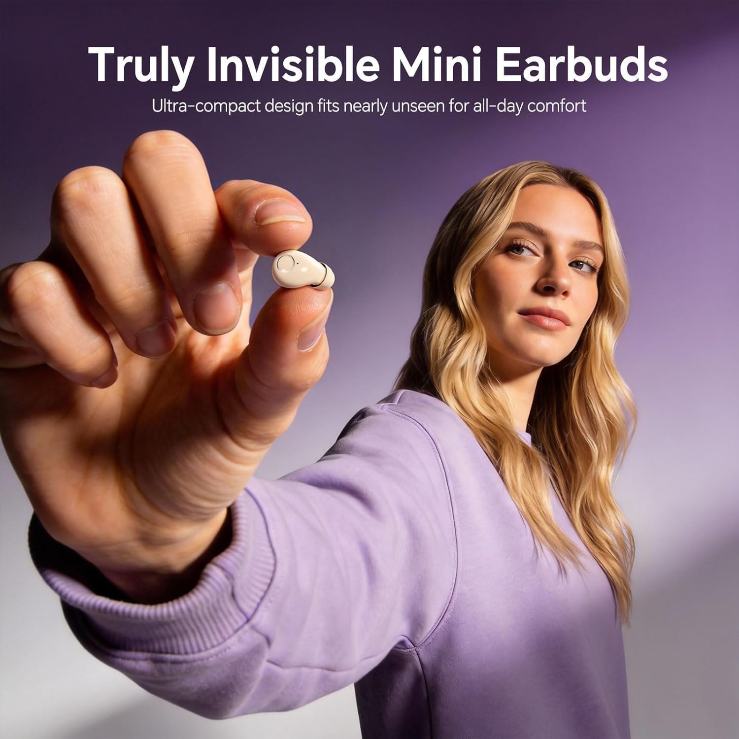 Xmenha Mini Invisible Small Earbuds Set Sleep Ear Buds Wireless Bluetooth for Small Ears Canals Side Sleepers Tiny Micro Low Profile Smallest Hidden Discreet Earbuds 2 Pack Headphones for Work