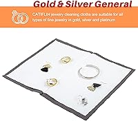 Vista 5 de CATIFLIN 3 paños de pulido de plata gris oscuro, paños de limpieza de joyas de 10 x 12 pulgadas para oro, plata, platino, reloj, monedas, removedor