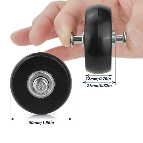 Vista 2 de Zoofen Ruedas de repuesto de equipaje de 1.969 x 0.709 in, 4 piezas, ruedas de repuesto de maleta de goma, resistentes al desgaste, ruedas