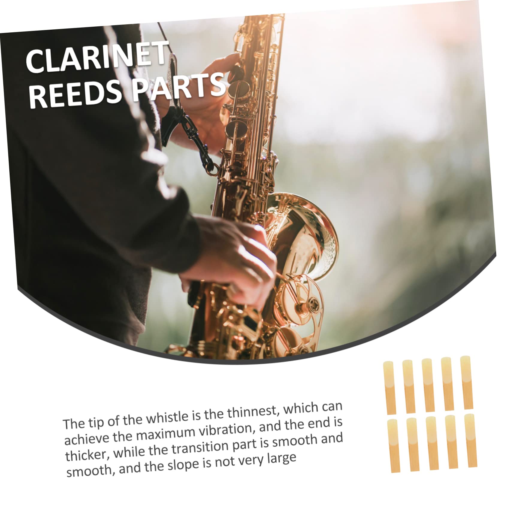 BESTonZON 40 Pz ancia di clarinetto accessorio strumento compatto ance del sassofono strumento musicale the sound strumento per suonare il clarinetto forniture di sassofono canna naturale