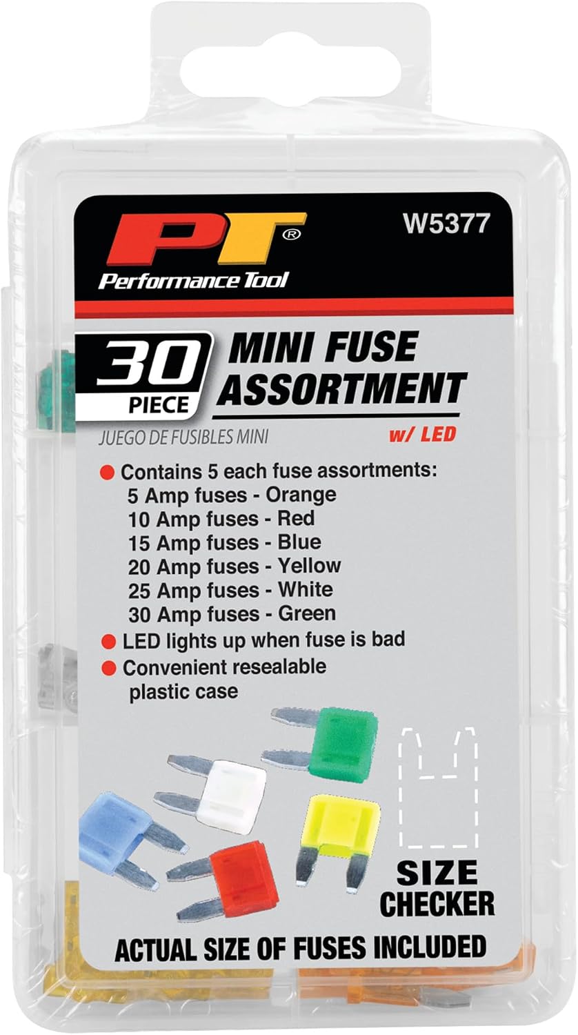 Performance Tool W5377 Mini Fuse Assortment, 30-Piece