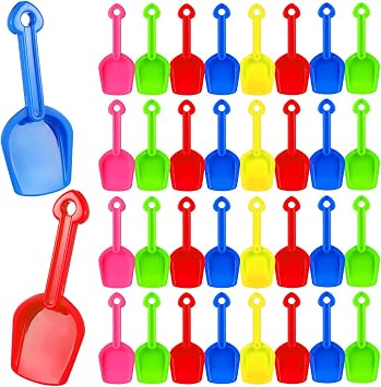 Lenwen 48 Pieces Mini Sand Shovel 7.68 Inch Beach Toy Plastic Beach Shovel