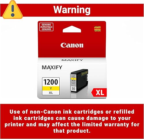 Miniatura 4 de Canon PGI-1200XL - Depósito de tinta amarilla auténtica, compatible con impresoras MB2120, MB2720, B2020 y MB2320 (opcional)