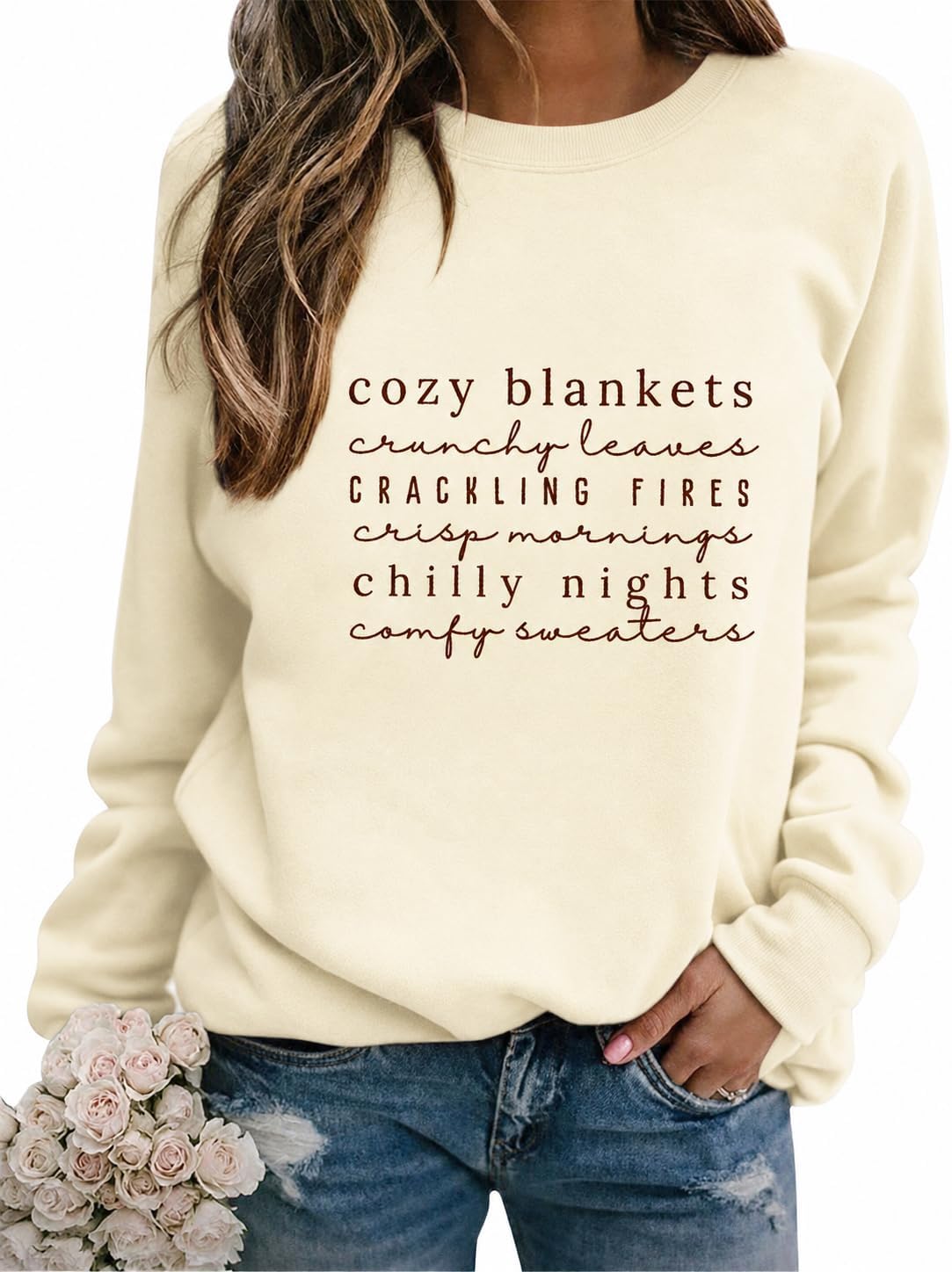 Letter Print Pullover for Women Thanksgiving Sweatshirt Casual Graphic Long Sleeve Shirts Fall Crewneck Pullover Tops