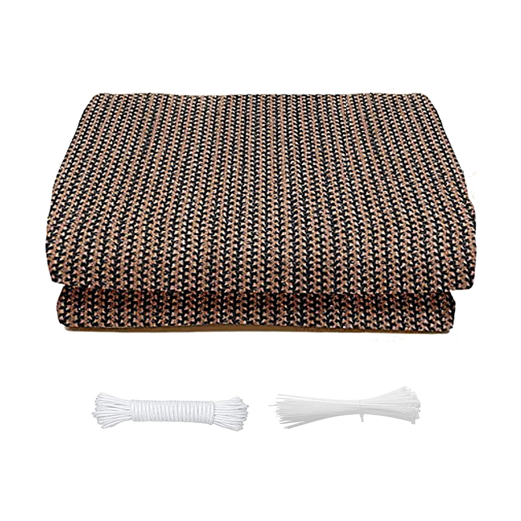 Toile d ombrage anti-UV 95% respirante marron avec serre-câbles