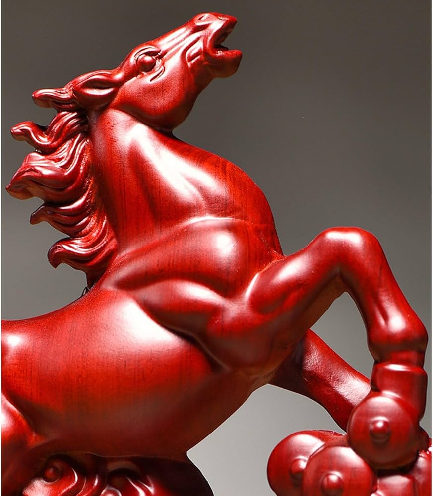 Amazon.co.jp: 置き物 赤 馬のモデル 馬の置物 30cm 中国の馬の像