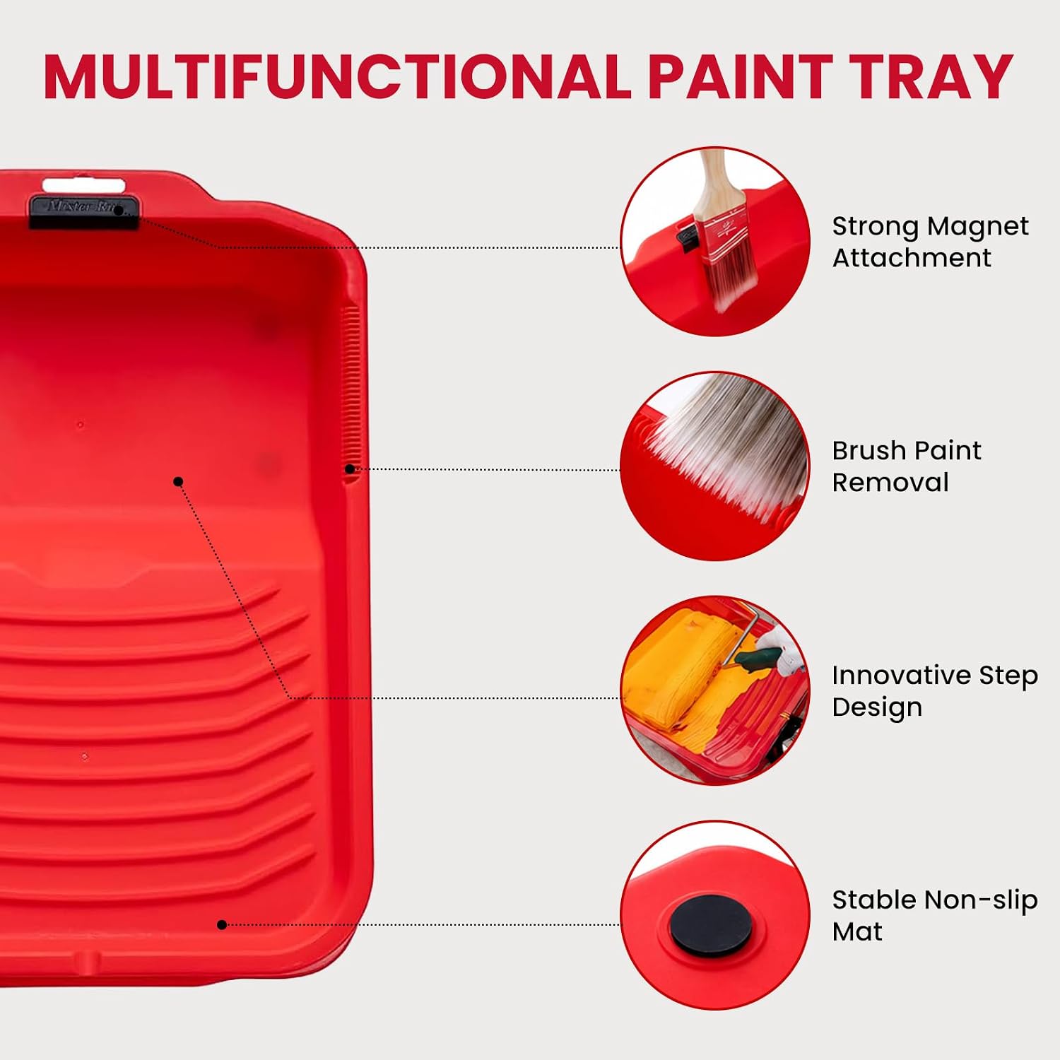 Mister Rui 17 Pieces Paint Roller Kit with 9 Inch Magnetic Tray and Liners image 2