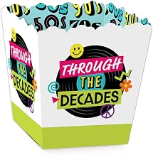 Big Dot of Happiness Through the Decades - Party Mini Favor Boxes - 50s, 60s, 70s, 80s, and 90s Party Treat Candy Boxes - Set of 12