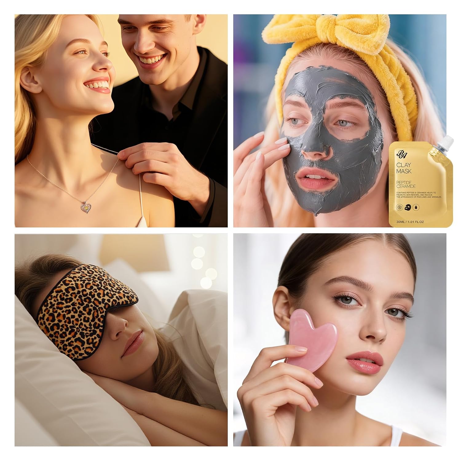 33 Pcs Mother's Day Gift, Honey & Almond Skin Care Gift Set, Spa Bath & Body Gift Basket Set for Women, Lip Gloss, Cosmetic Bag, Necklace, Christmas, Anniversary, Birthday, Valentines