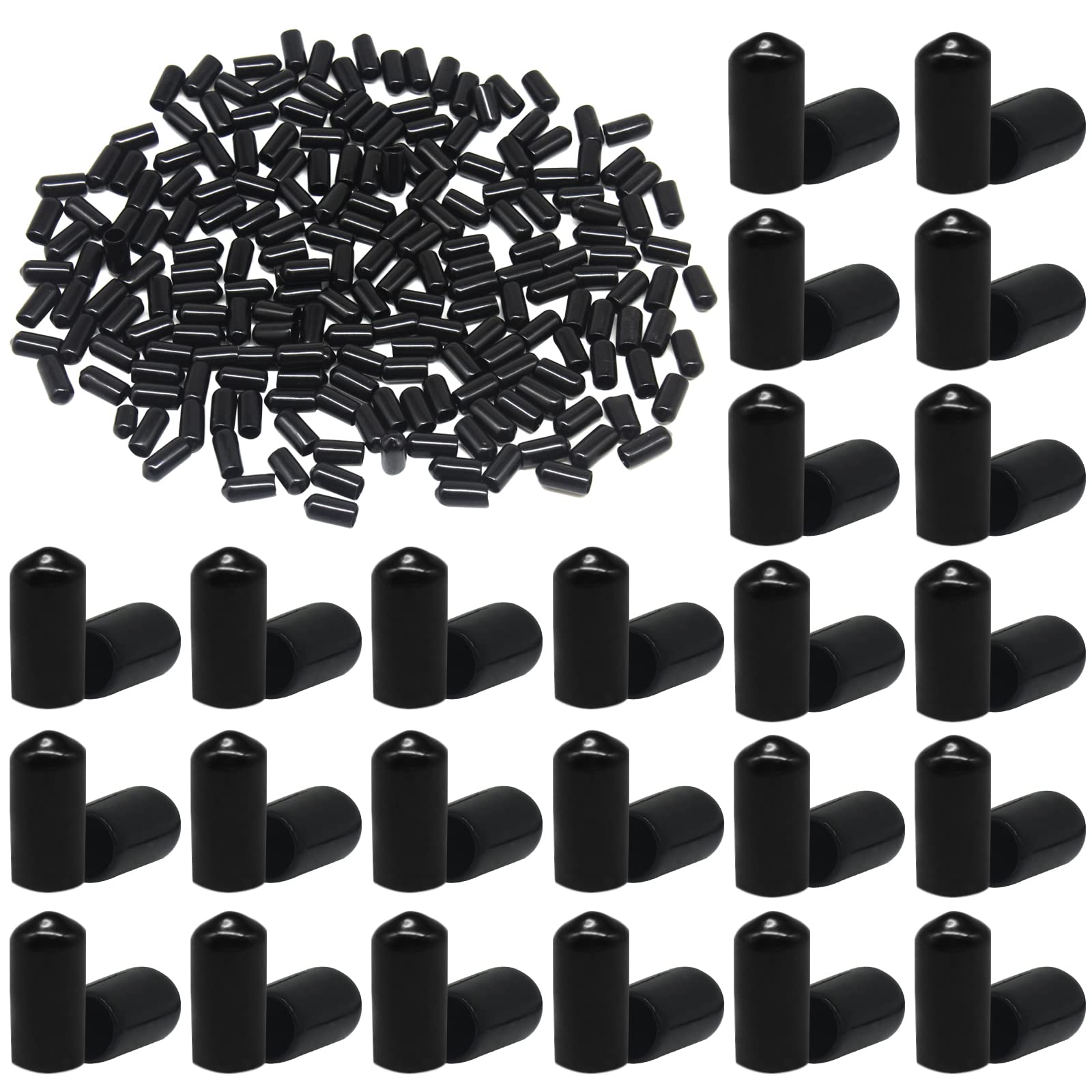 RYKOMO 200 Pack Pourers Spouts Covers Liquor Spout Covers Olive Oil Dust Rubber Caps for Liquor Olive Oil Bottles