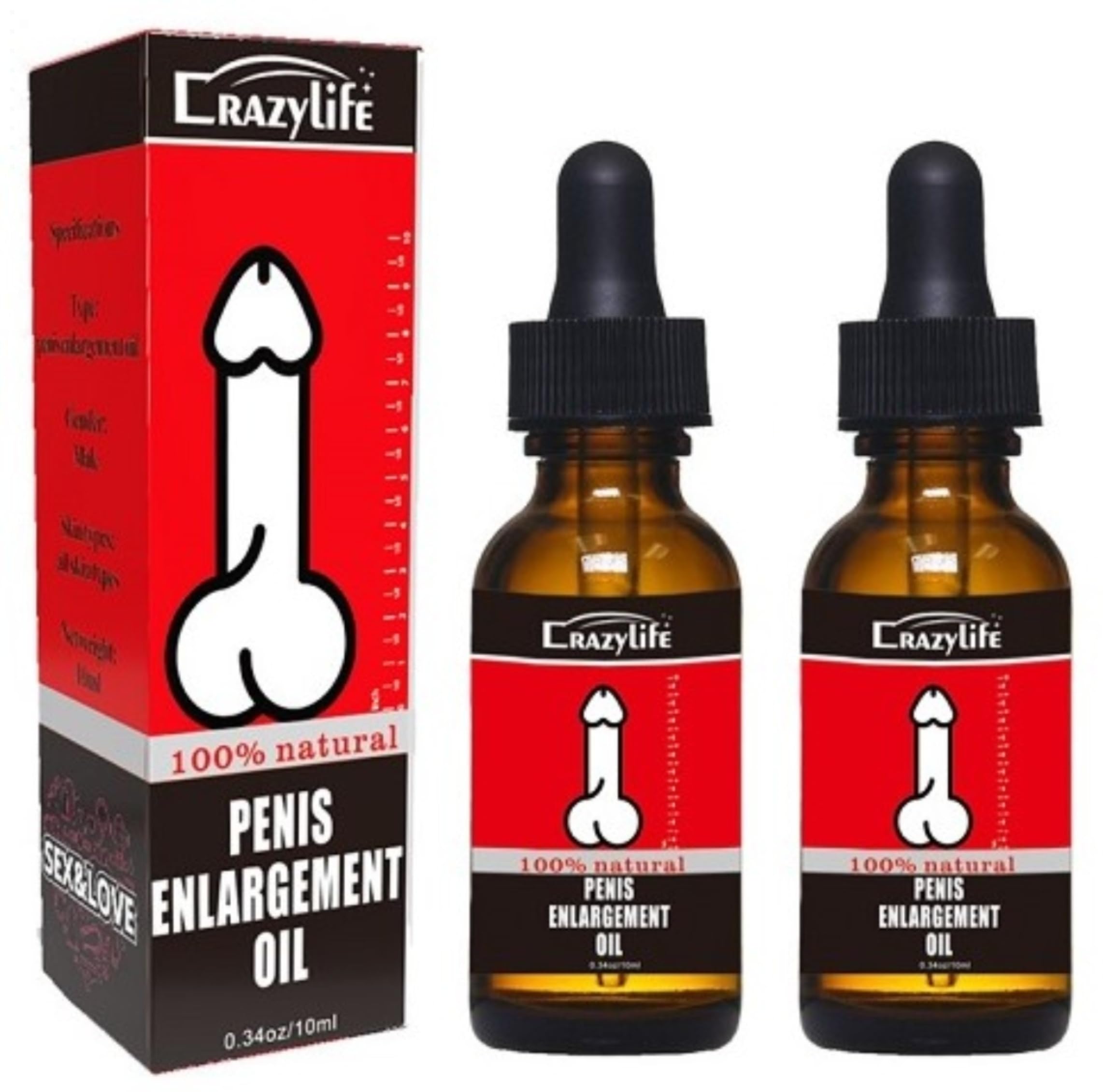Massage Enlargment Oil for Men, Male Enlarge Oil Growth Oil CrazyLife for Men 10ML (Pack of 2)