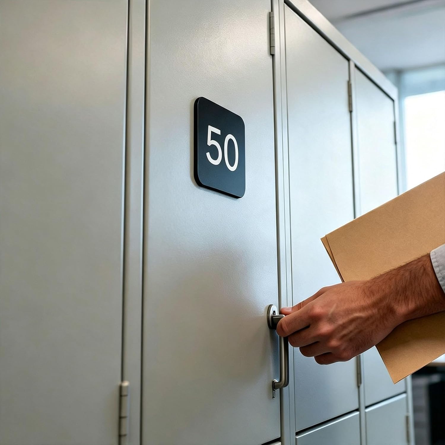 Self-Adhesive Black Locker Number Plates - Durable, Waterproof, Easy to Apply - Perfect for Schools, Gyms, Offices, and Home Organization - 1-30, 1-80, 1-300 Options