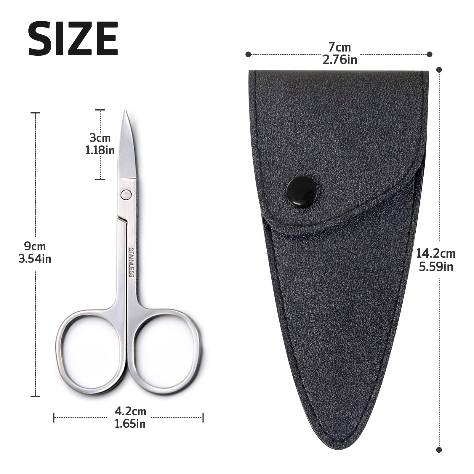 Sularpek 1 Pièces Ciseaux Cuticules, Ciseaux à Ongles Professionnels, Ciseaux à Cuticules en Acier Inoxydable, Nail Scissors Tondeuse Toilettage Outils de Beauté, pour Sourcils, Cils, Clou
