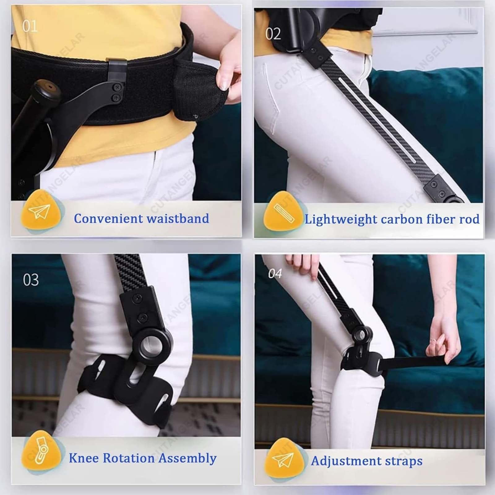 Ausilio Per La Mobilità Regolabile Per Gli Arti Inferiori Con Sollevamento | Esoscheletro Bionico Robotico Indossabile Per La Deambulazione, Per L'allenamento Alla Riabilitazione Degli(Both Legs,L)