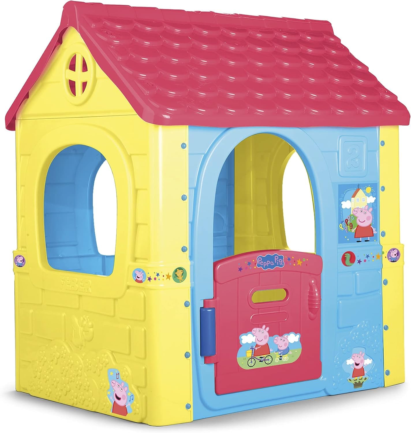 FEBER - Fantasy House de Peppa Pig, Casita Infantil de Juegos, con Puerta Abatible, para Jugar al Aire Libre o en Casa, Resistente y de Fácil Montaje, para Niños de 2 a 6 Años, Famosa (800013380)